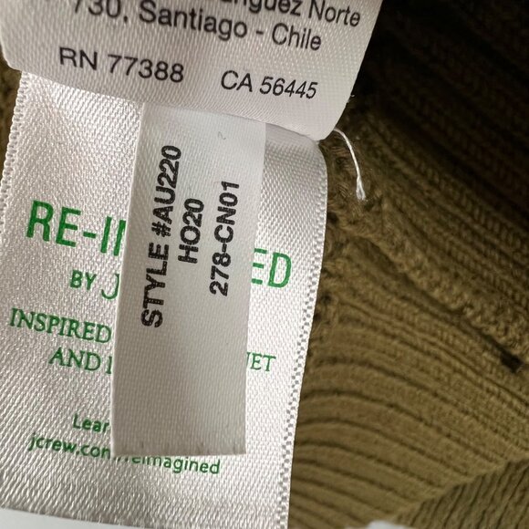 J Crew Cable Knit Fisherman Sweater S Oversized Olive Green Mock Neck Anglercore - Picture 7 of 7